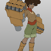 Female Scifi Street Boxer. Character Design, and Concept Art project by Ben Lutz - 01.21.2024
