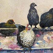 Watercolor Chickens. Projekt z dziedziny  Malarstwo użytkownika Linda Wåhlander - 21.01.2024