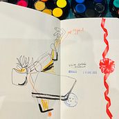 Mon projet du cours : Esquisse urbaine : dessinez une ville en mouvement. Traditional illustration, Sketching, Drawing, Watercolor Painting, Architectural Illustration, and Sketchbook project by Claire Cordier - 01.21.2024