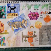 Mijn project van de cursus: Illustratietechnieken om je creativiteit de vrije loop te laten Ein Projekt aus dem Bereich Design, Traditionelle Illustration, Bildende Künste, Malerei, Kreativität, Kreativität mit Kindern und Sketchbook von Diana Verkade - 22.01.2024