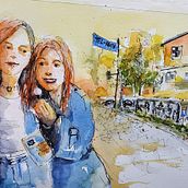 My project for course: Artistic Watercolor Sketching: Dare to Express Your Ideas Ein Projekt aus dem Bereich Traditionelle Illustration, Skizzenentwurf, Kreativität, Zeichnung, Aquarellmalerei und Sketchbook von nina dekel - 17.01.2024