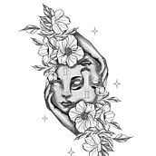 Meu projeto do curso: Técnicas de tatuagem: sombreamento com pepper shading. Un projet de Illustration traditionnelle , et Conception de tatouage de Lorena Esmeraldo - 23.01.2024