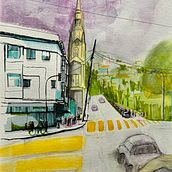 Expressive Cityscapes. Sketching, Drawing, Watercolor Painting & Ink Illustration project by martina.esser - 01.23.2024