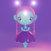 My project for course: Kawaii Character Creation in 3D with Blender. Projekt z dziedziny Trad, c, jna ilustracja, Projektowanie postaci, Ilustracja c, frowa,  Modelowanie 3D i Manga użytkownika Ligia zacha - 23.01.2024