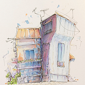 My project for course: Expressive Architectural Sketching with Colored Markers. Sketching, Drawing, Architectural Illustration, Sketchbook & Ink Illustration project by Katarzyna Struczyńska - 01.24.2024