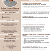 Curriculum Vitael. Un projet de Marketing digital, Publicité, UX / UI , et Événements de Edison Velasco Piñeros - 24.01.2024