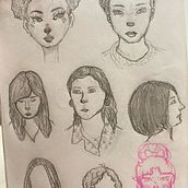 practicando rostros. Pencil Drawing project by Celeste Ccoñas - 01.24.2024