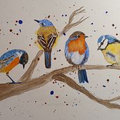 My project for course: Artistic Watercolor Techniques for Illustrating Birds. Projekt z dziedziny Trad, c, jna ilustracja, Malowanie akwarelą, R, sunek realist, czn, Ilustracja naturalist i czna użytkownika Kate P - 24.01.2024