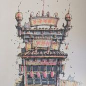 My project for course: Expressive Architectural Sketching with Colored Markers. Sketching, Drawing, Architectural Illustration, Sketchbook & Ink Illustration project by stuinflipflops - 01.25.2024