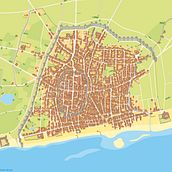 Barcelona 1300. Ilustração vetorial, Design, Design gráfico, Infografia, Desenho e Ilustração digital projeto de Alfred Belda Espinar - 25.01.2024
