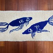 Fish rug 🐟✨My project for course: Tufting Technique for Creating Rugs. Projekt z dziedziny Craft, Dekoracja wnętrz, Tkactwo, DIY, Wzornictwo tekst i liów użytkownika Elisa Albanelli - 25.01.2024