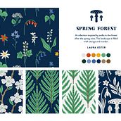 Spring Forest. Graphic Design, Product Design, Pattern Design, and Digital Illustration project by Laura Oster - 01.25.2024