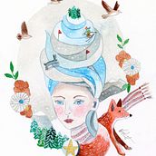 My project for course: Watercolor Techniques for Dreamlike Illustrations. Traditional illustration, Drawing, Watercolor Painting, and Editorial Illustration project by Nicole Pratt - 01.26.2024