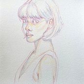 Mi proyecto del curso: Dibujo de retratos llamativos con lápices de colores. Drawing, Portrait Drawing, Sketchbook, and Colored Pencil Drawing project by Ana Fabre - 01.26.2024