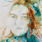 My project for course: Experimental Portraiture with Ink, Tea and Alcohol. Fine Arts, Painting, Drawing & Ink Illustration project by Barbra - 01.19.2024