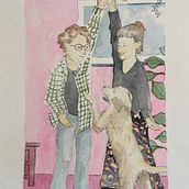 Mein Abschlussprojekt für den Kurs: Verspielte Illustration mit Aquarellfarben und Buntstiften. Traditional illustration, Painting, Watercolor Painting, Portrait Drawing, and Colored Pencil Drawing project by bara_s - 01.27.2024
