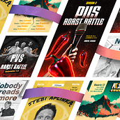 Social media visuals for local stand-up comedy events. Advertising, Graphic Design, and Social Media project by Dainus Di - 01.28.2024