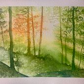 Mi proyecto del curso: Paisajes de ensueño con acuarela: plasma la luz. Pintura, e Pintura em aquarela projeto de Pascale Colin - 28.01.2024