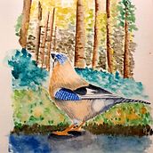 Oiseau en forêt . Un proyecto de Bellas Artes de aurelie.maneru - 28.01.2024