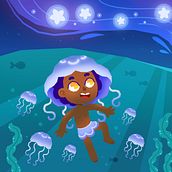 ⭐Nalu e o Mar de Estrelas⭐ - Meu projeto do curso: Ilustração infantil para publicações editoriais. Character Design, Digital Illustration, Children's Illustration, and Editorial Illustration project by Letícia Mayumi Marques Sugiyama - 01.29.2024