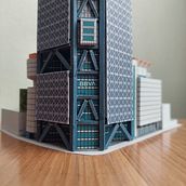 Proyecto papercraft: Torre BBVA escala 1:1000 (MK_V). Un progetto di Papercraft, Architettura digitale, Architettura e Artigianato di Jesús Salvador Cerón Hernandez - 29.01.2024