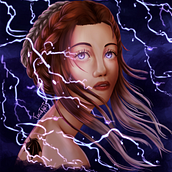 Storm - Mi proyecto del curso: Retratos digitales de fantasía con Photoshop Ein Projekt aus dem Bereich Traditionelle Illustration, Zeichnung, Digitale Illustration, Porträtzeichnung, Digitale Zeichnung und Digitale Malerei von Natalia Prioglio - 29.01.2024