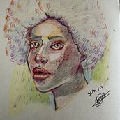 Mi proyecto del curso: Dibujo de retratos llamativos con lápices de colores. Drawing, Portrait Drawing, Sketchbook, and Colored Pencil Drawing project by Andrés León Gutiérrez - 01.31.2024