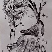 Meu projeto do curso: Desenho de tatuagem blackwork. Un progetto di Illustrazione tradizionale, Illustrazione digitale e Design di tatuaggi di pedro_kuhn_96 - 31.01.2024