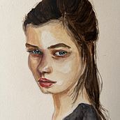 My project for course: Watercolor Portrait from a Photo. Een project van Aquarelschilderen y  Portrettekening van Jo-Anna Galea - 31.01.2024