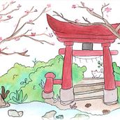 Mi proyecto del curso: Ilustración en acuarela con influencia japonesa. Traditional illustration, Drawing, and Watercolor Painting project by anni arcentales - 01.30.2024