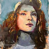 Mein Abschlussprojekt für den Kurs: Moderne Porträtmalerei mit Ölfarben. Un proyecto de Ilustración tradicional, Bellas Artes, Pintura y Pintura al óleo de Conny M - 02.02.2024