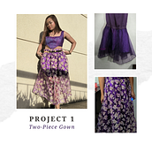 Sustainable Fashion | Two-Piece Purple Gown. Un proyecto de Diseño de moda de Agas Ramirez - 02.02.2024