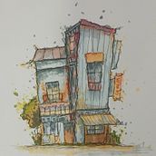 My project for course: Expressive Architectural Sketching with Colored Markers . % Amal Shahid tarafından hazırlanan Eskiz çizimi, Çizim, Mimari İllüstras, on, Eskiz defteri, Mürekkep İllüstras, Ve onu projesi - 02.03.2024