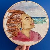 Lini Capelli Creación de retratos bordados en acuarela. Painting, Watercolor Painting, Embroider, and Textile Design project by Aline Vargas - 02.08.2024