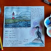 Mi proyecto del curso: Cuaderno de viaje en acuarela de Ushuaia, Tierra del Fuego, Argentina. . % Mel tarafından hazırlanan Geleneksel illüstras, on, Sulubo, a Resim, Mimari İllüstras, on, Ve Eskiz defteri projesi - 02.03.2024