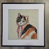 Calico Mama Cat Counted Cross Stitch. Un proyecto de Artesanía de Rebecca Rulo - 04.02.2024