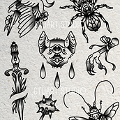 Meu projeto do curso: Design de tatuagens estilo old school no Procreate. Drawing, Digital Illustration, and Tattoo Design project by James Paes - 02.04.2024