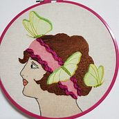 Mi proyecto del curso: Creación de retratos bordados en acuarela. Painting, Watercolor Painting, Embroider, and Textile Design project by Maricel Silva - 01.20.2024