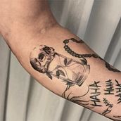 Meu projeto do curso: Técnicas de tatuagem: sombreamento com pepper shading. Traditional illustration, and Tattoo Design project by Evelin Janiny - 02.05.2024