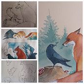 My project for course: Animal Characters in Watercolor for Children’s Books. Traditional illustration, Fine Arts, Painting, Drawing, Watercolor Painting, Children's Illustration, and Narrative project by Anna Wozniak - 02.05.2024