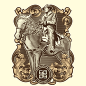 Digital Illustration Engraved line art style "Riding through rustic charm 🐎✨". Traditional illustration project by ERLDAN TAPIA - 01.30.2024