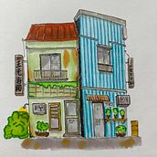 Meu projeto do curso: Desenho arquitetônico expressivo com marcadores coloridos. Sketching, Drawing, Architectural Illustration, Sketchbook & Ink Illustration project by Jonas Brockveld - 02.06.2024