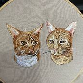 My project for course: Embroidered Pet Portraits: The Thread Painting Technique. Embroider, Naturalistic Illustration, and Textile Design project by mraviyn - 02.07.2024