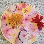 Mon projet du cours : Techniques élémentaires de broderie et d’aquarelle. Painting, Watercolor Painting, Embroider, and Textile Design project by Pascale Lepage - 12.01.2023