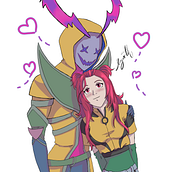fanart rhaast y alune. Un progetto di Illustrazione digitale, Disegno digitale e Pittura digitale di Nazareth Draw - 07.02.2024