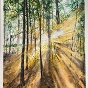 My project for course: Dreamy Watercolor Landscapes: Paint with Light. Painting, and Watercolor Painting project by Julie Gorringe - 02.07.2024