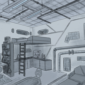 Cyberpunk studio apartment. Projekt z dziedziny Sketching użytkownika angelicadovnar_1 - 09.02.2024