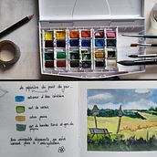 Mon projet du cours : Carnet de voyage à l’aquarelle. Traditional illustration, Watercolor Painting, Architectural Illustration, and Sketchbook project by Natacha Euthine - 02.09.2024