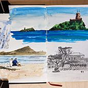 My project for course: Watercolor Travel Journal. Traditional illustration, Watercolor Painting, Architectural Illustration, and Sketchbook project by Balázs Bihari - 02.10.2024