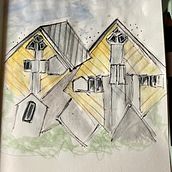 Final project -  Cube houses Rotterdam. Un proyecto de Bocetado, Dibujo, Ilustración arquitectónica, Sketchbook e Ilustración con tinta de elle_digi - 10.02.2024